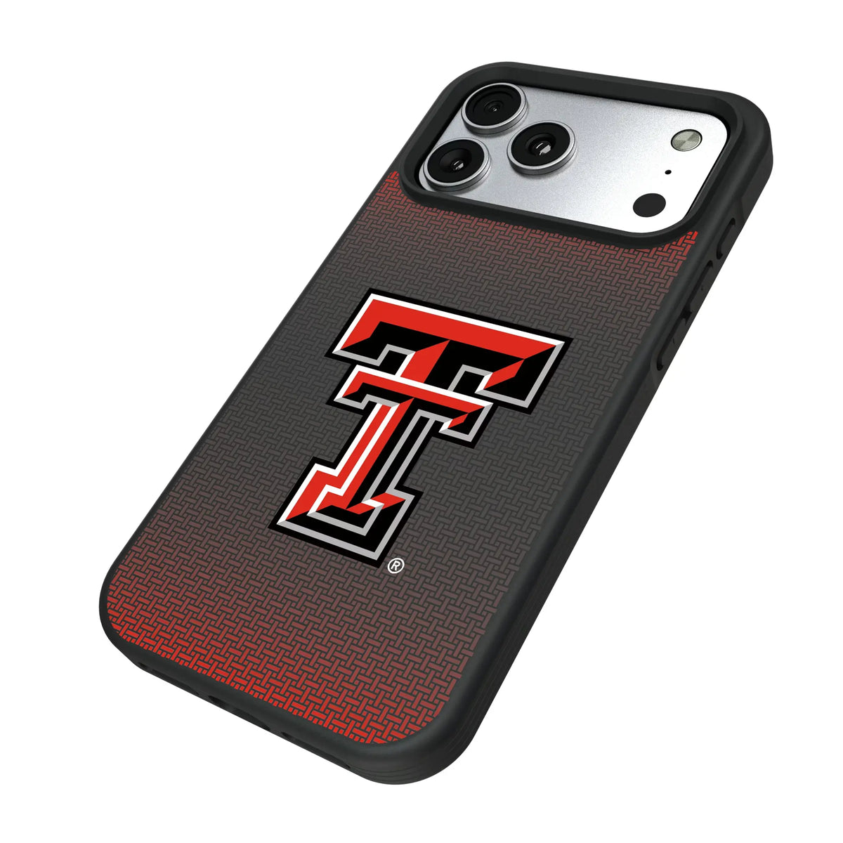 Texas Tech Red Raiders Linen iPhone Bump Phone Case for Apple iPhone - Isometric View#Device_iPhone 17 Pro Max