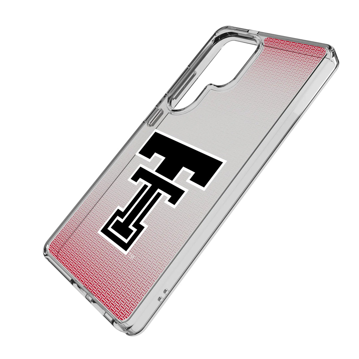 Texas Tech Red Raiders Linen Galaxy Clear Phone Case for Samsung Galaxy - Isometric View#Device_Galaxy S25 Ultra