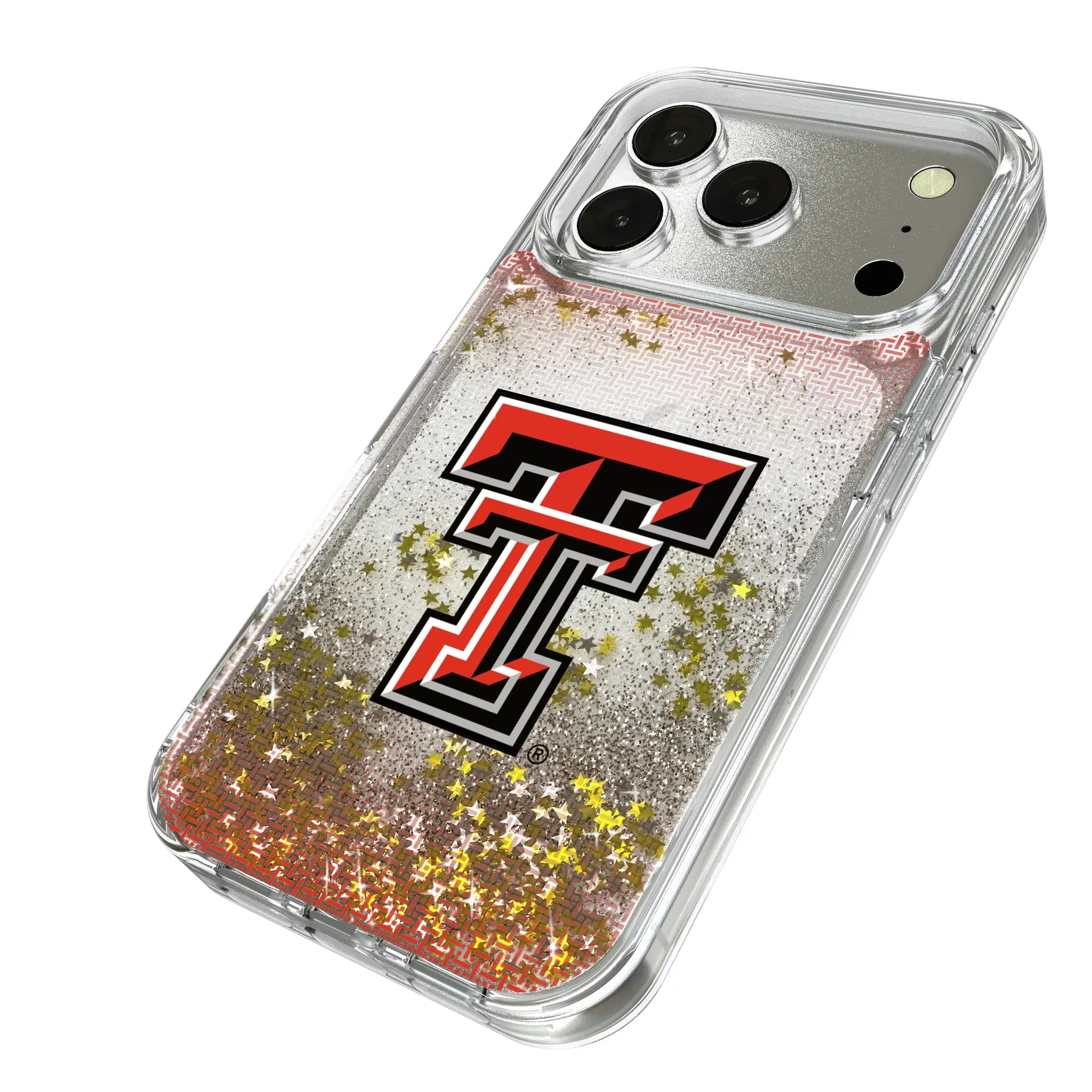 Texas Tech Red Raiders Linen iPhone Glitter Phone Case for Apple iPhone - Isometric View