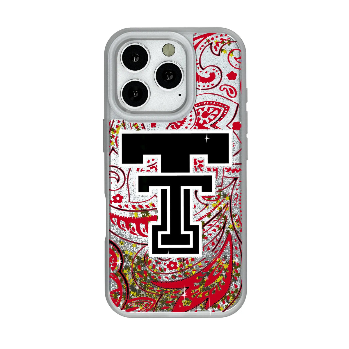 Texas Tech Red Raiders Paisley iPhone Glitter Phone Case for Apple iPhone#Device_iPhone 16 Pro