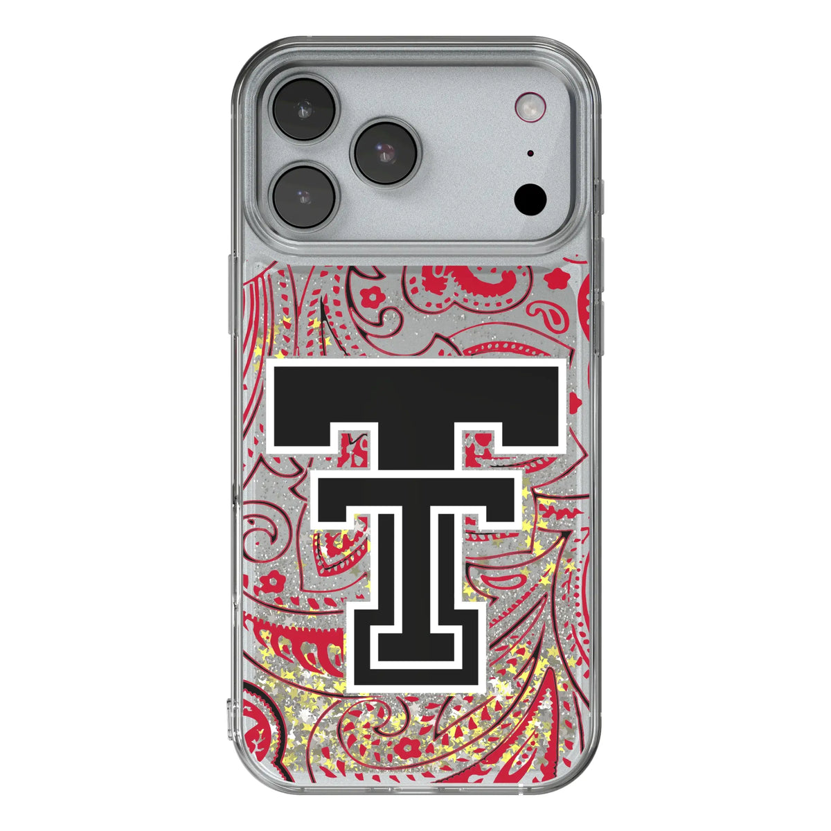Texas Tech Red Raiders Paisley iPhone Glitter Phone Case for Apple iPhone#Device_iPhone 17 Pro Max
