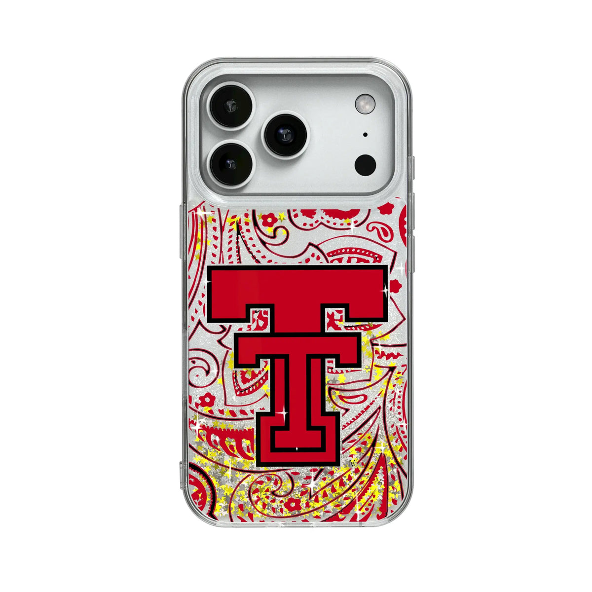 Texas Tech Red Raiders Paisley Glitter Phone Case for Apple iPhone
