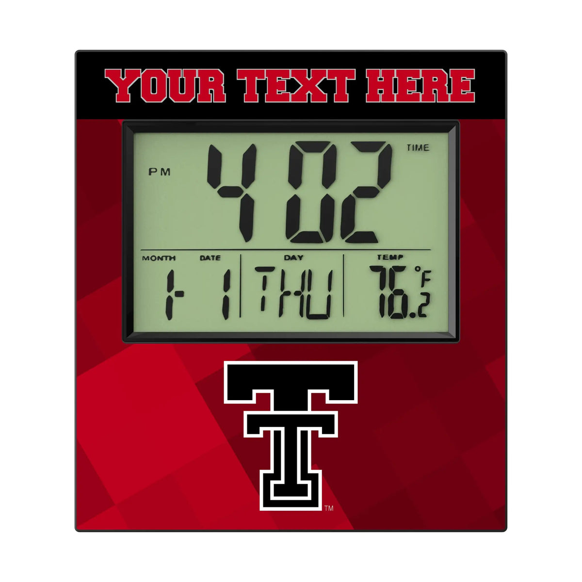 Texas Tech Red Raiders Personalized Color Block Wall Clock