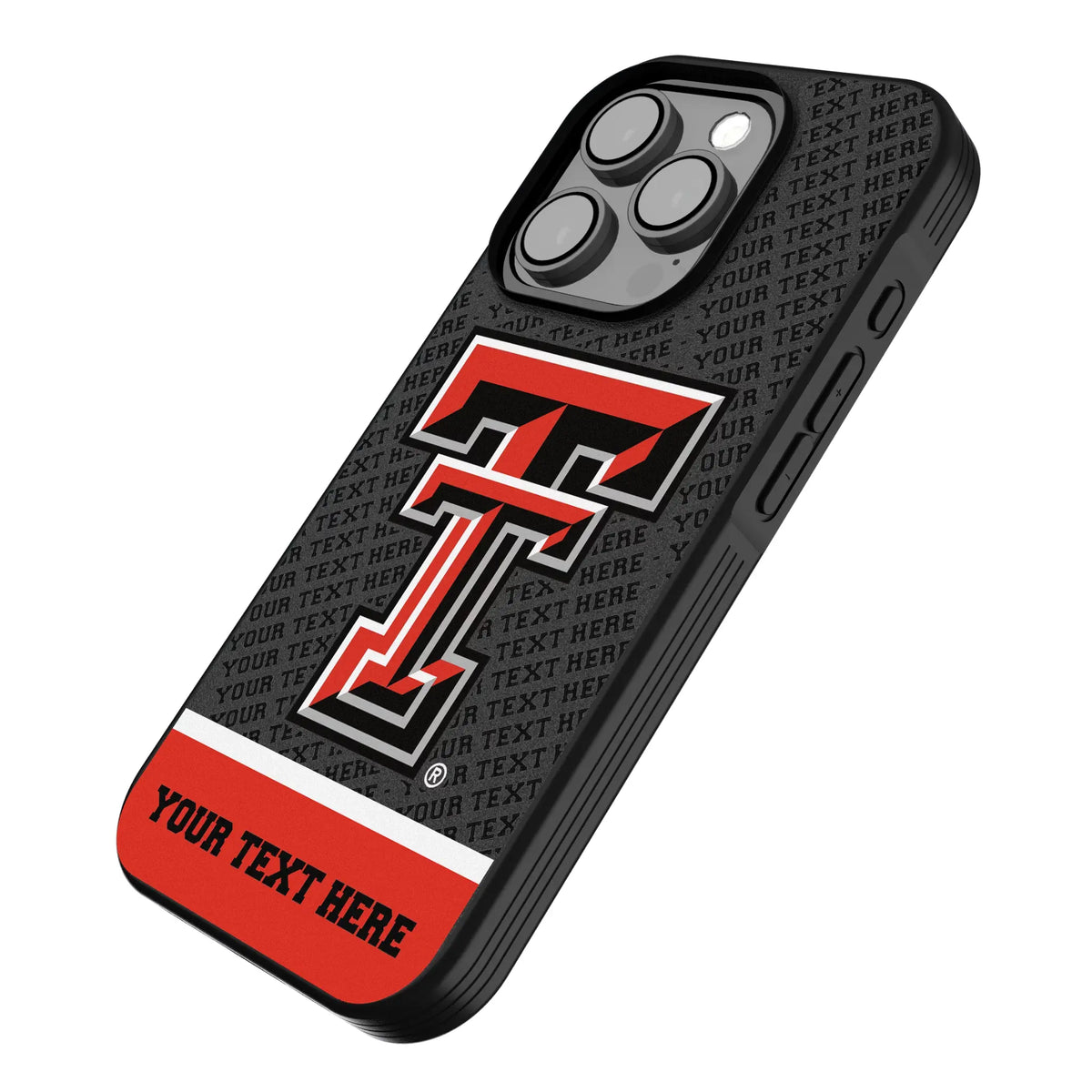 Texas Tech Red Raiders Personalized EndZone Plus iPhone Bump Phone Case for Apple iPhone - Isometric View