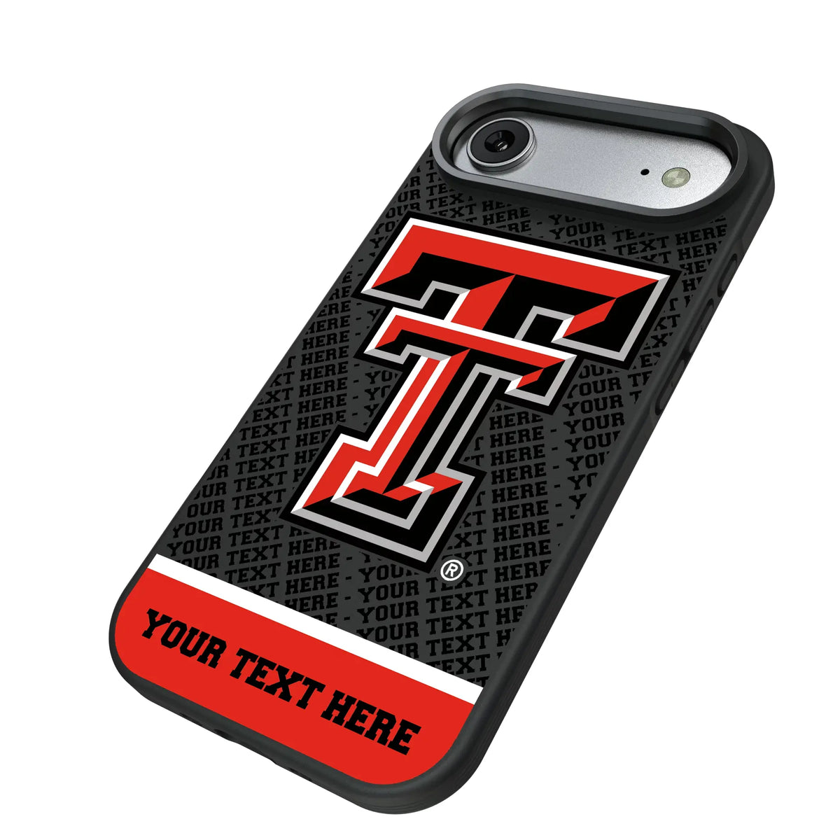 Texas Tech Red Raiders Personalized EndZone Plus iPhone Bump Phone Case for Apple iPhone - Isometric View#Device_iPhone Air