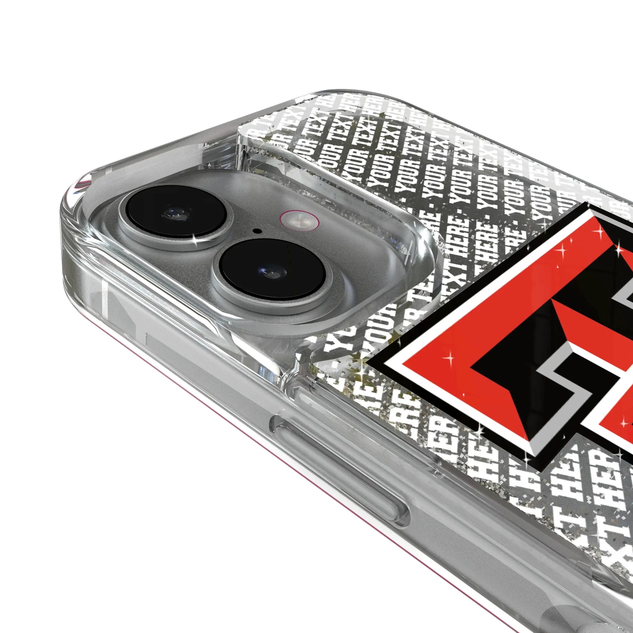 Texas Tech Red Raiders Personalized EndZone Plus iPhone Glitter Phone Case for Apple iPhone - Detail