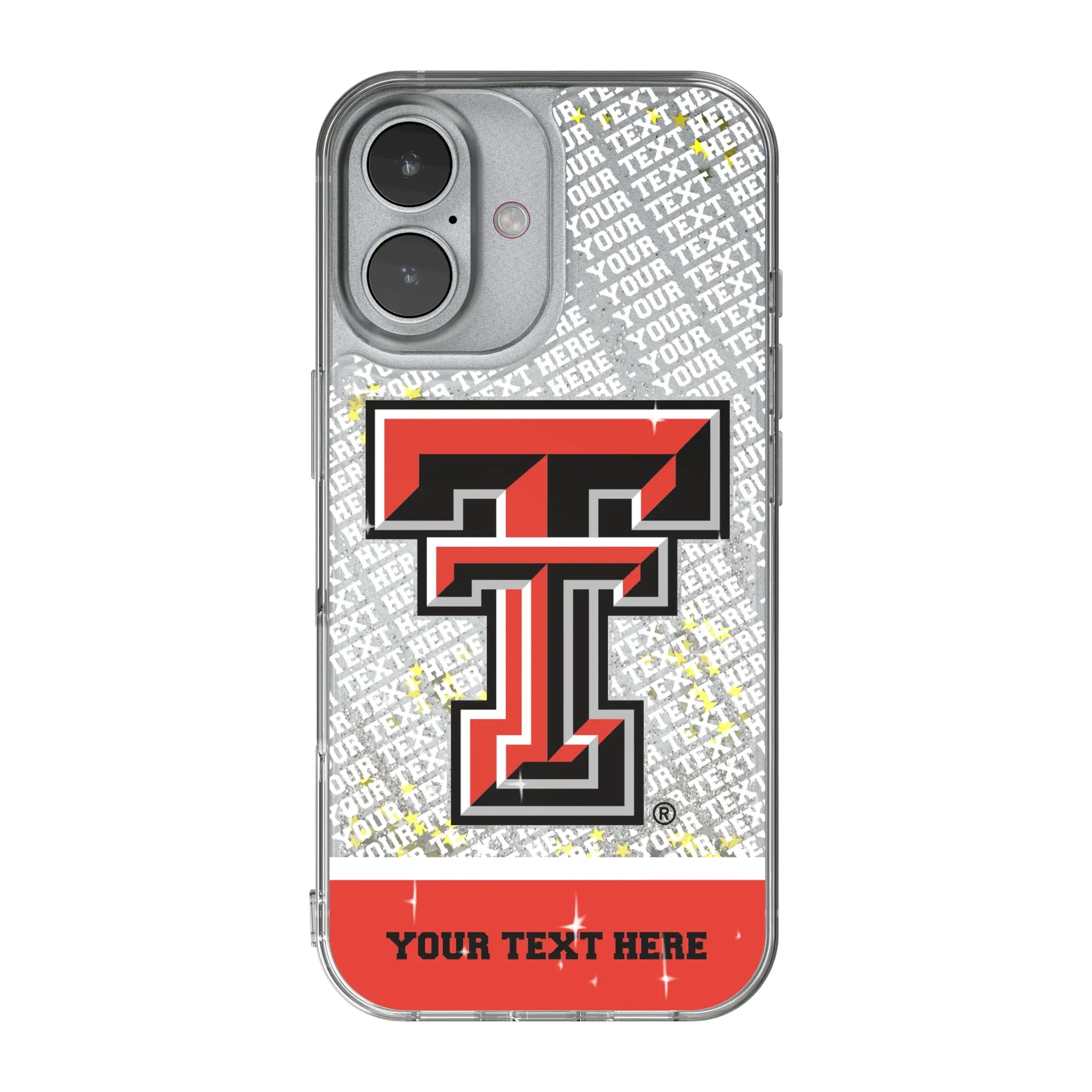 Texas Tech Red Raiders Personalized EndZone Plus iPhone Glitter Phone Case for Apple iPhone