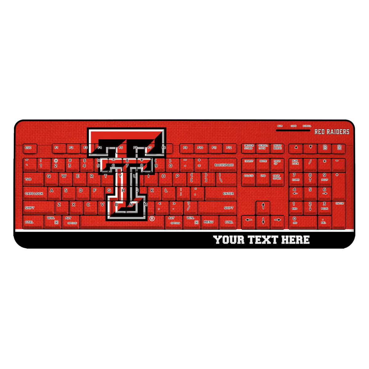 Texas Tech Red Raiders Personalized Endzone Solid Wireless USB Keyboard