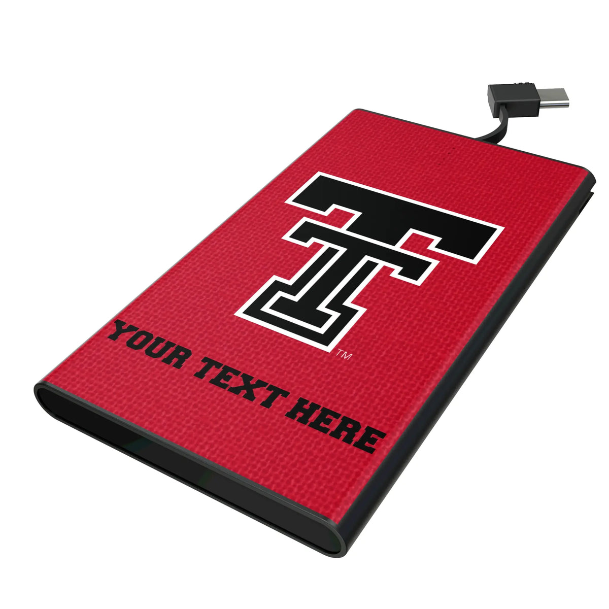Texas Tech Red Raiders Personalized Solid 5000mAh Flat Power Bank