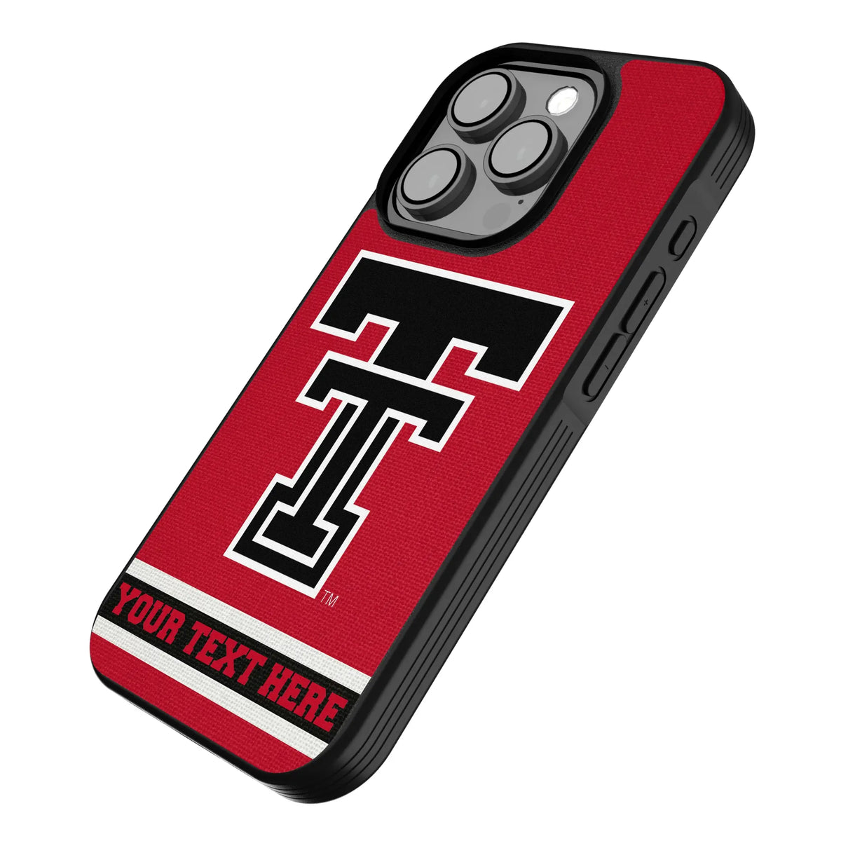 Texas Tech Red Raiders Personalized Stripe iPhone Bump Phone Case for Apple iPhone - Isometric View