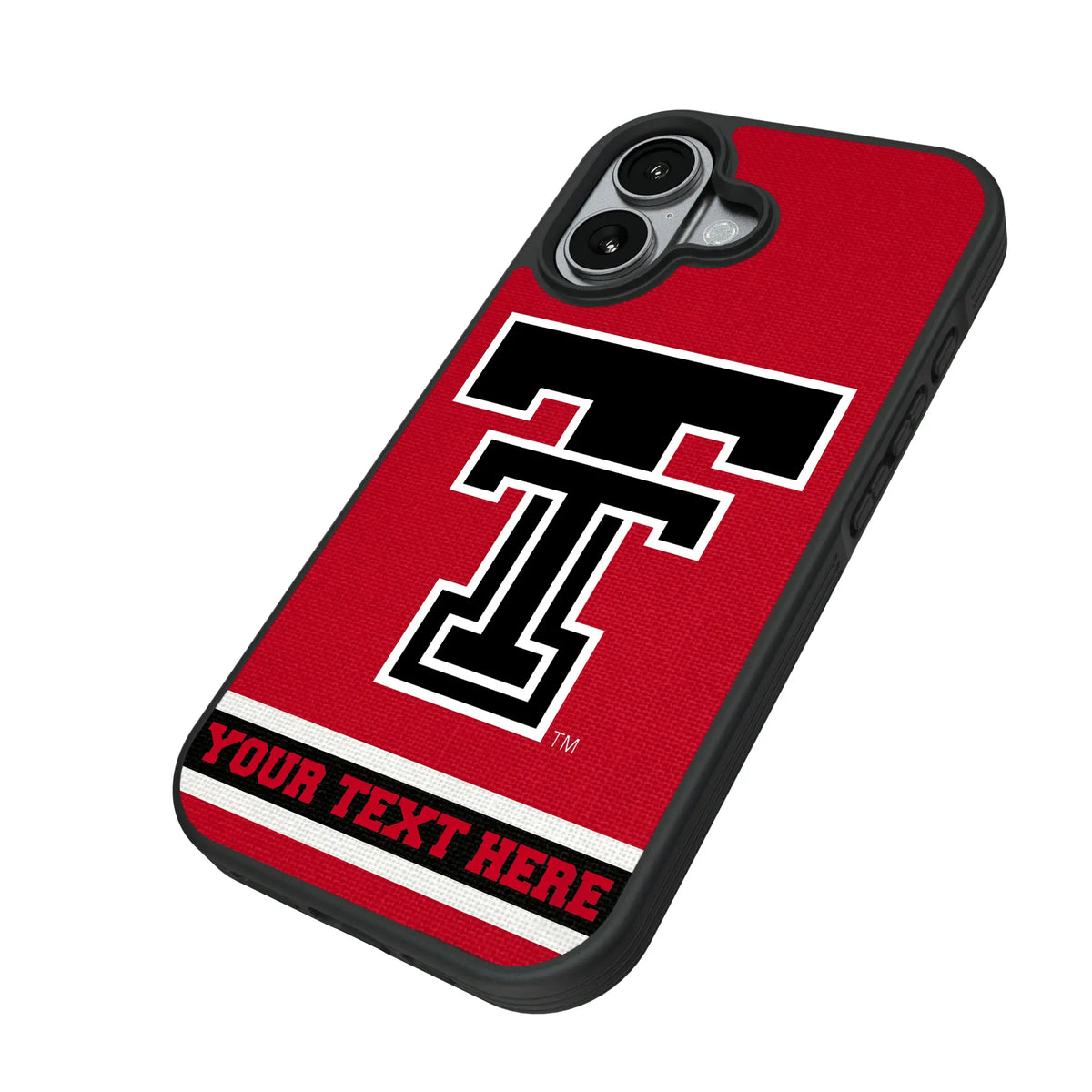 Texas Tech Red Raiders Personalized Stripe iPhone Bump Phone Case for Apple iPhone - Isometric View#Device_iPhone 17