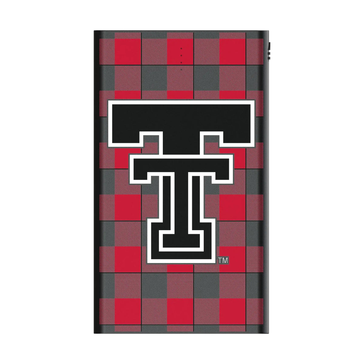 Texas Tech Red Raiders Plaid 5000mAh Flat Power Bank