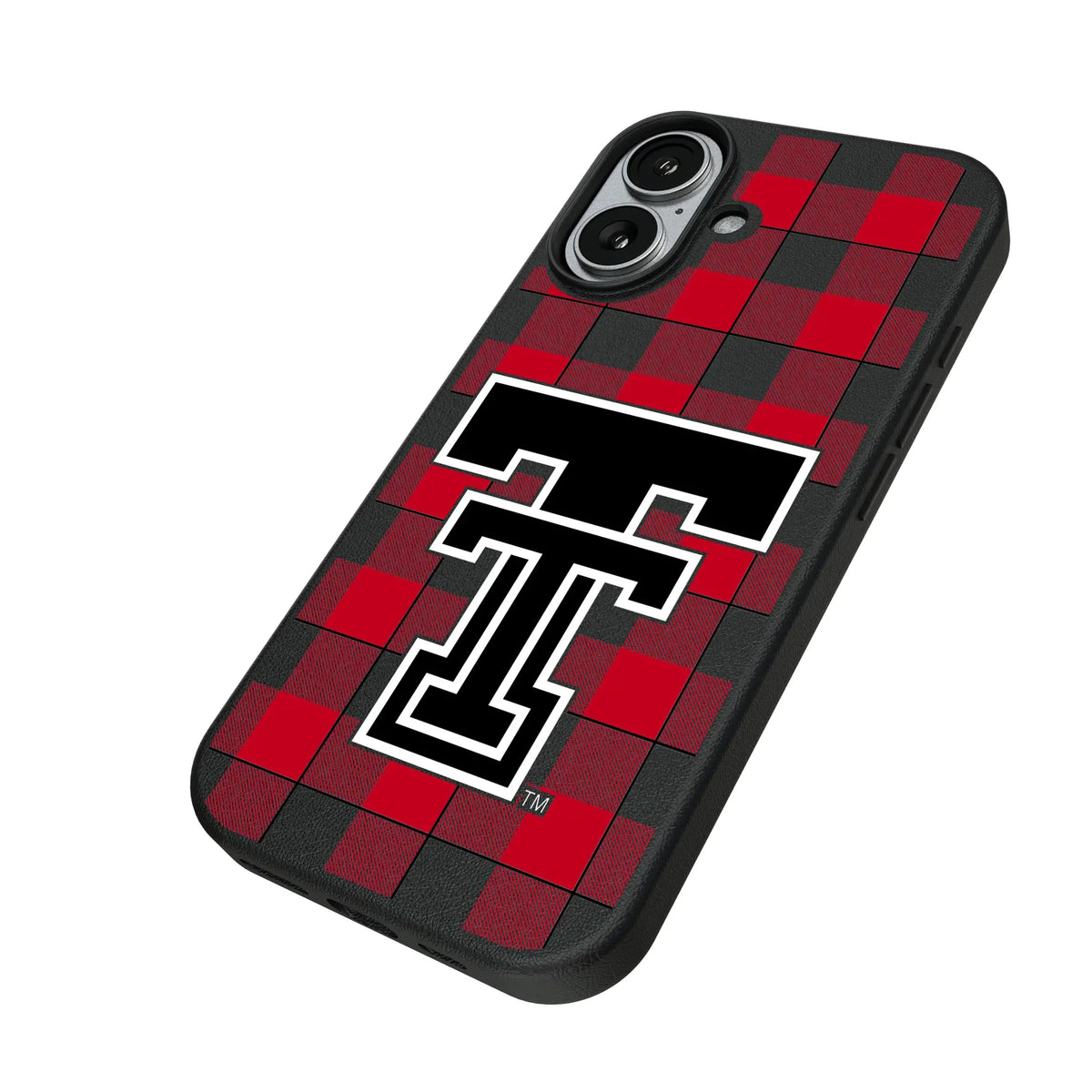 Texas Tech Red Raiders Plaid iPhone MagSafe Compatible Phone Case for Apple iPhone - Isometric View#Device_iPhone 17