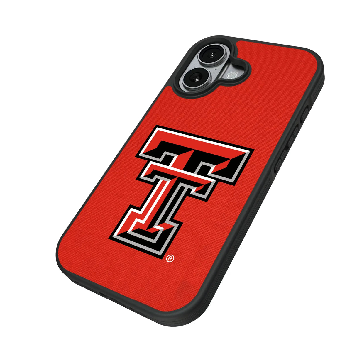 Texas Tech Red Raiders Solid iPhone Bump Phone Case for Apple iPhone - Isometric View#Device_iPhone 17
