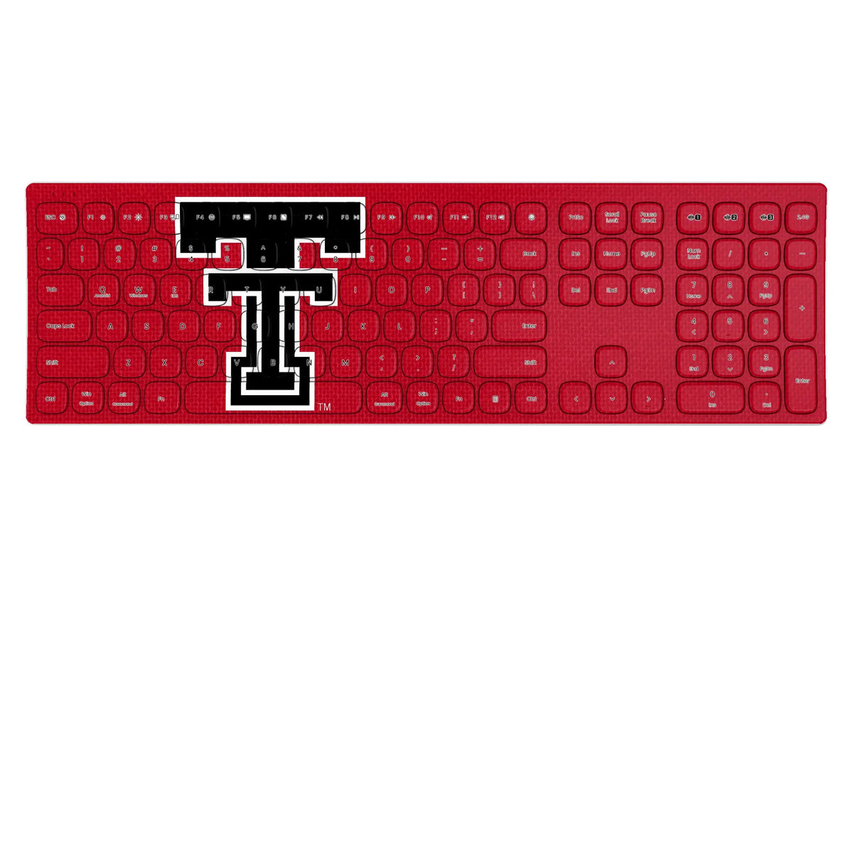 Texas Tech Red Raiders Solid KKB605 Curved Wireless Keyboard