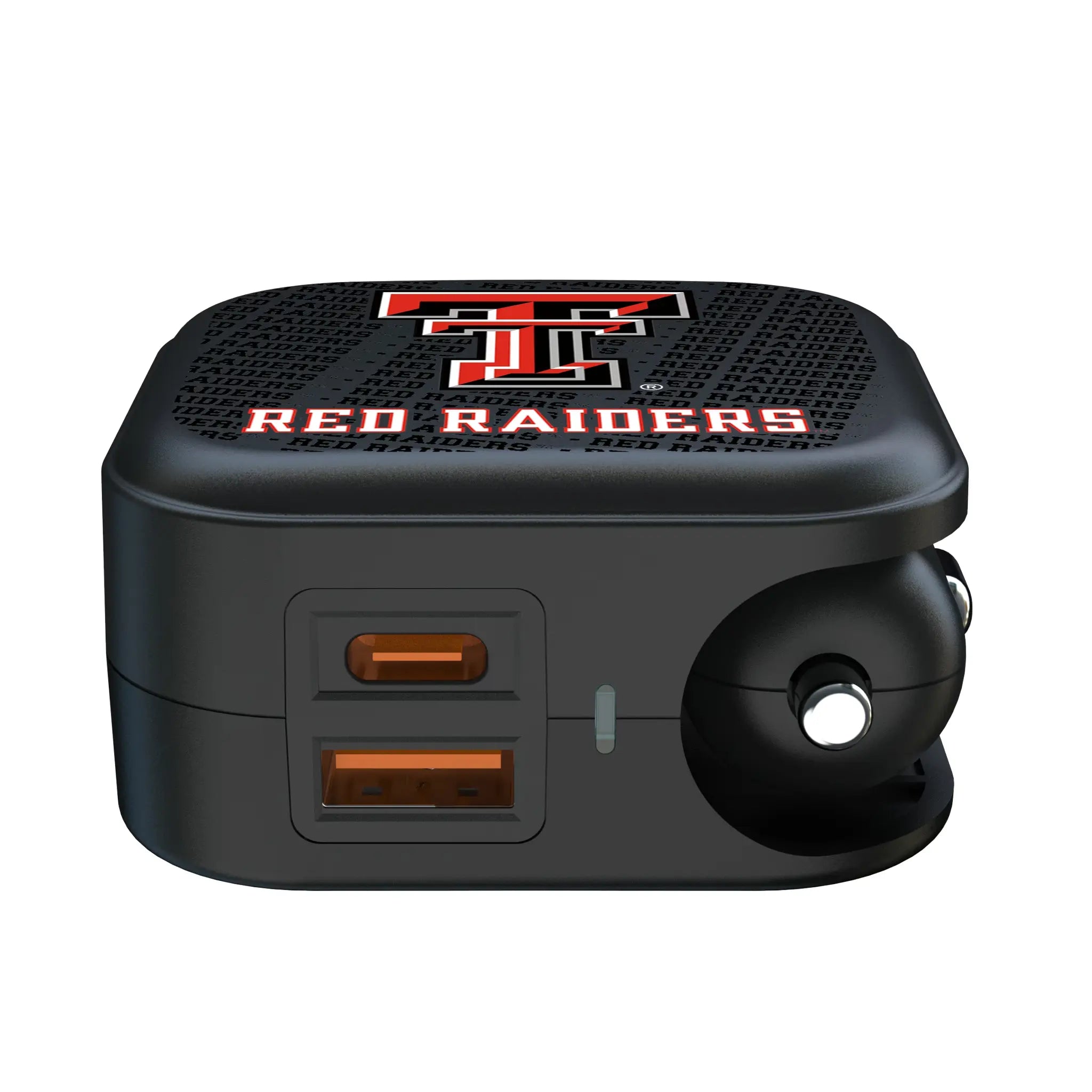 Texas Tech Red Raiders Text Backdrop 2 in 1 USB A/C Charger