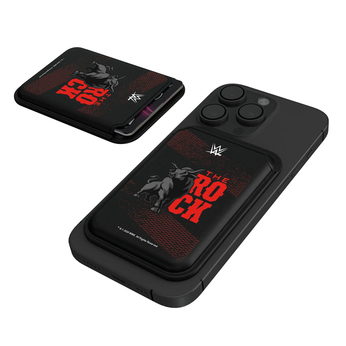 The Rock Steel Black Magnetic Credit Card Wallet