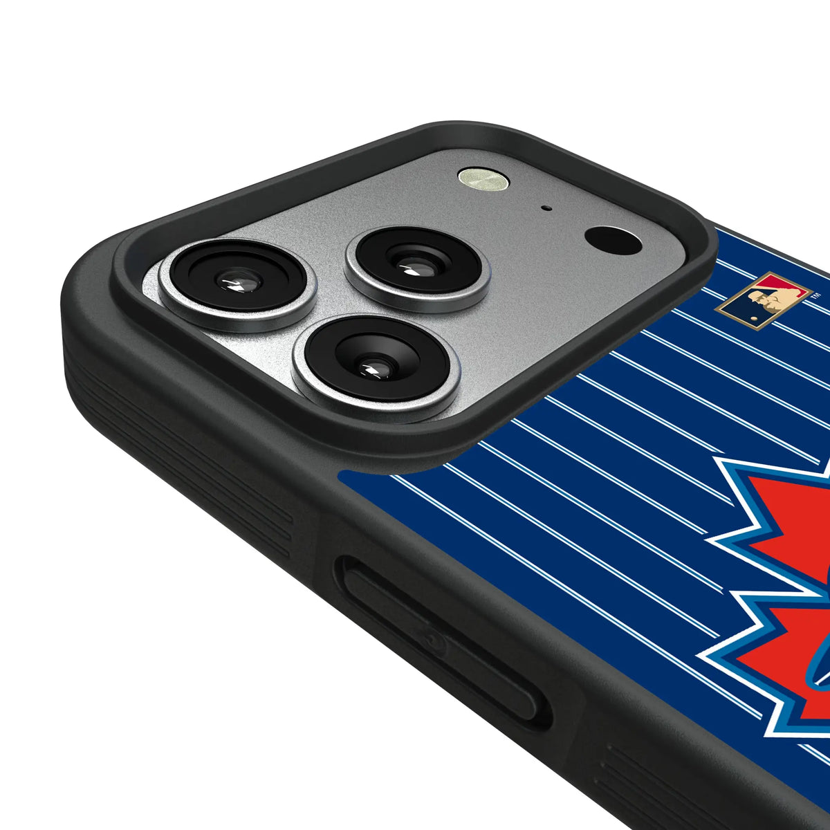Toronto Blue Jays 1997-2002 - Cooperstown Collection Pinstripe iPhone Bump Phone Case for Apple iPhone - Detail#Device_iPhone 17 Pro