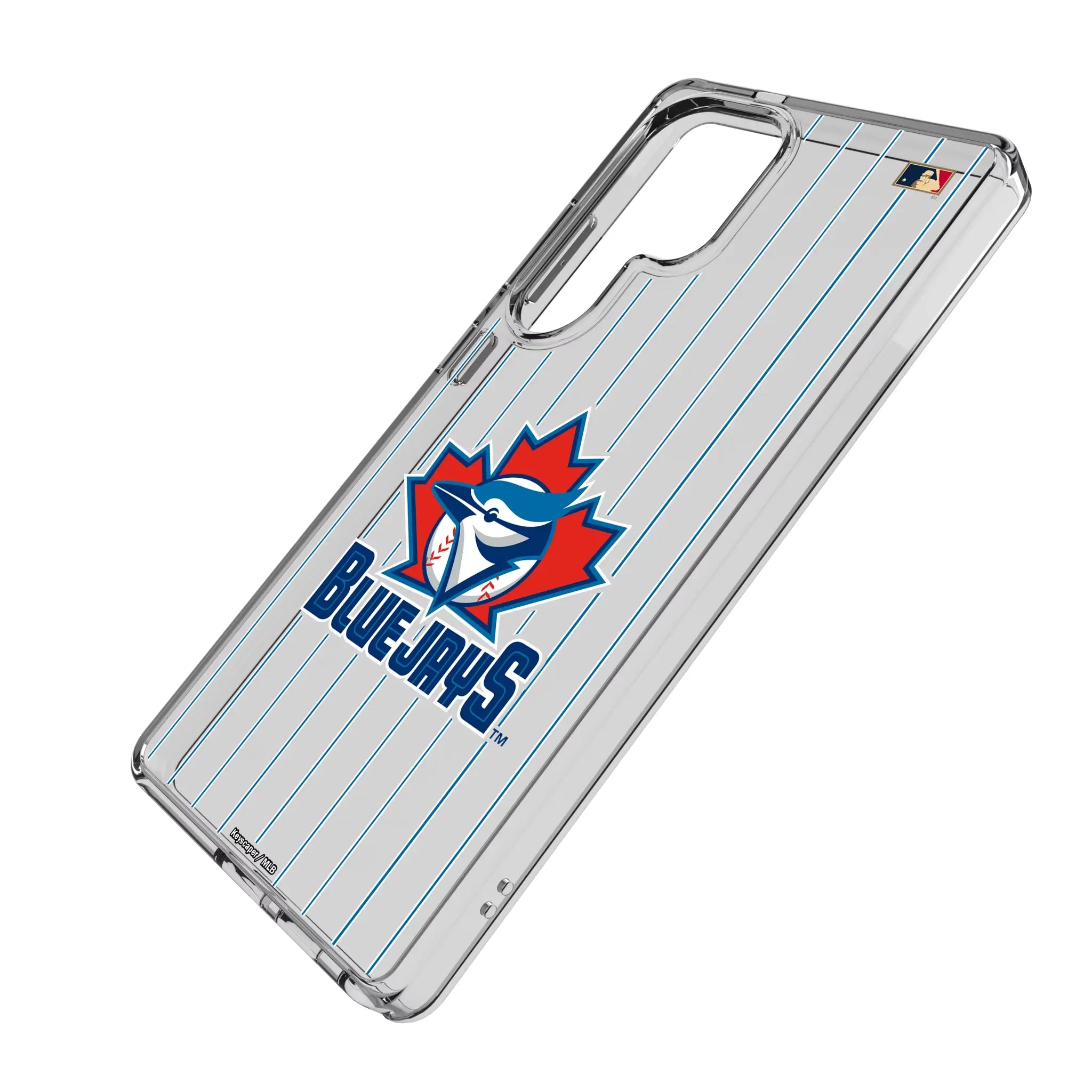 Toronto Blue Jays 1997-2002 - Cooperstown Collection Pinstripe Galaxy Clear Phone Case for Samsung Galaxy - Isometric View#Device_Galaxy S25 Ultra
