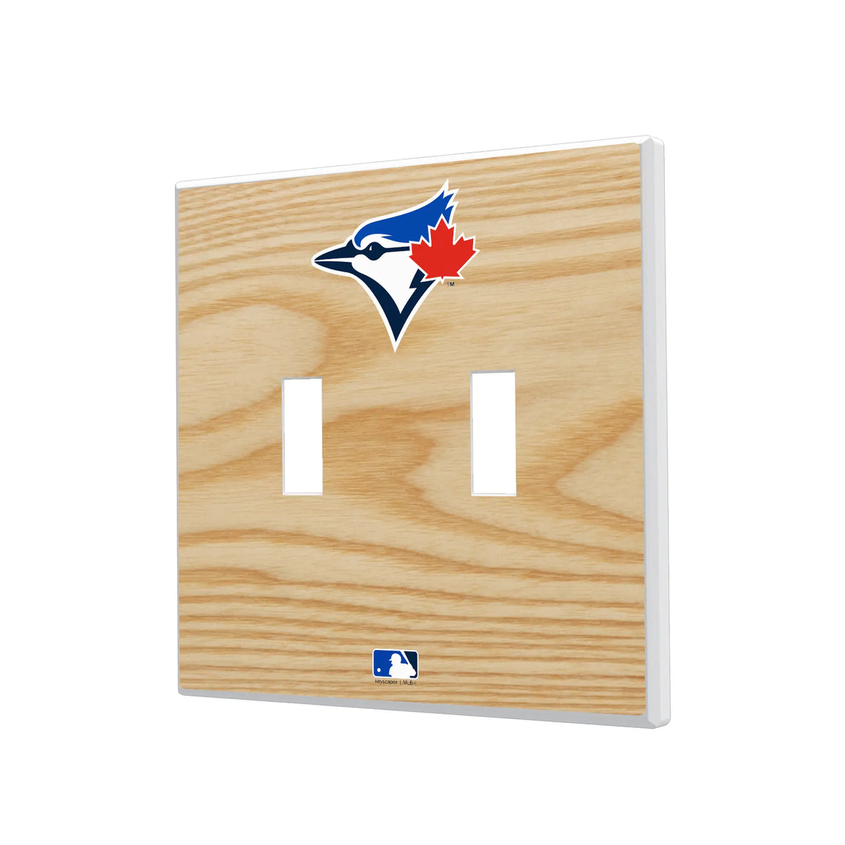 Toronto Blue Jays Baseball Bat Hidden-Screw Light Switch Plate#Style_Double Toggle