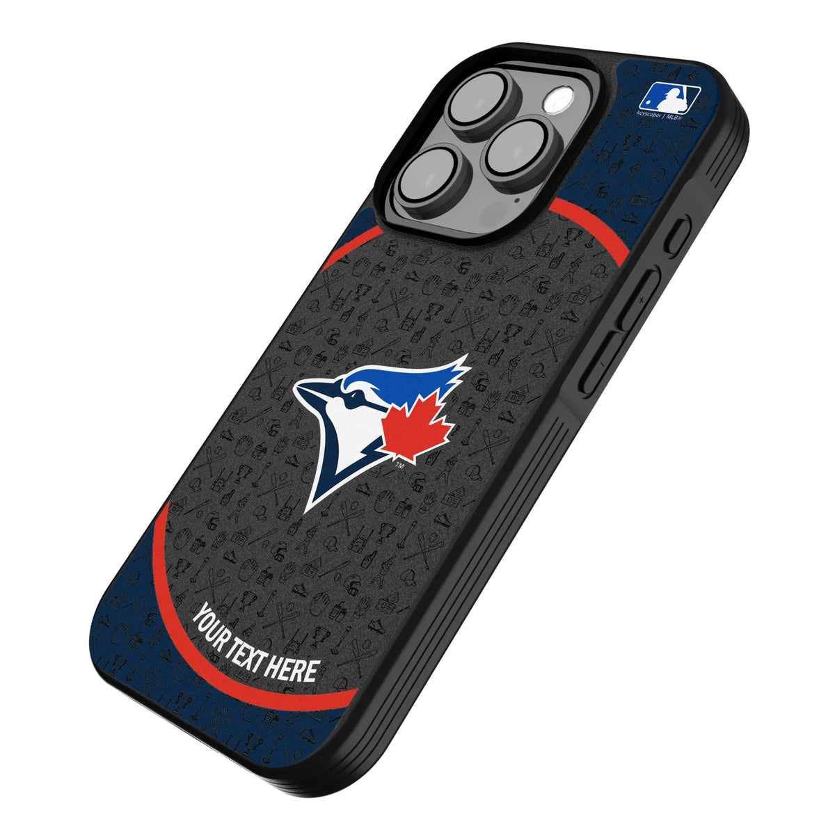 Toronto Blue Jays Personalized Circle iPhone Bump Phone Case for Apple iPhone - Isometric View