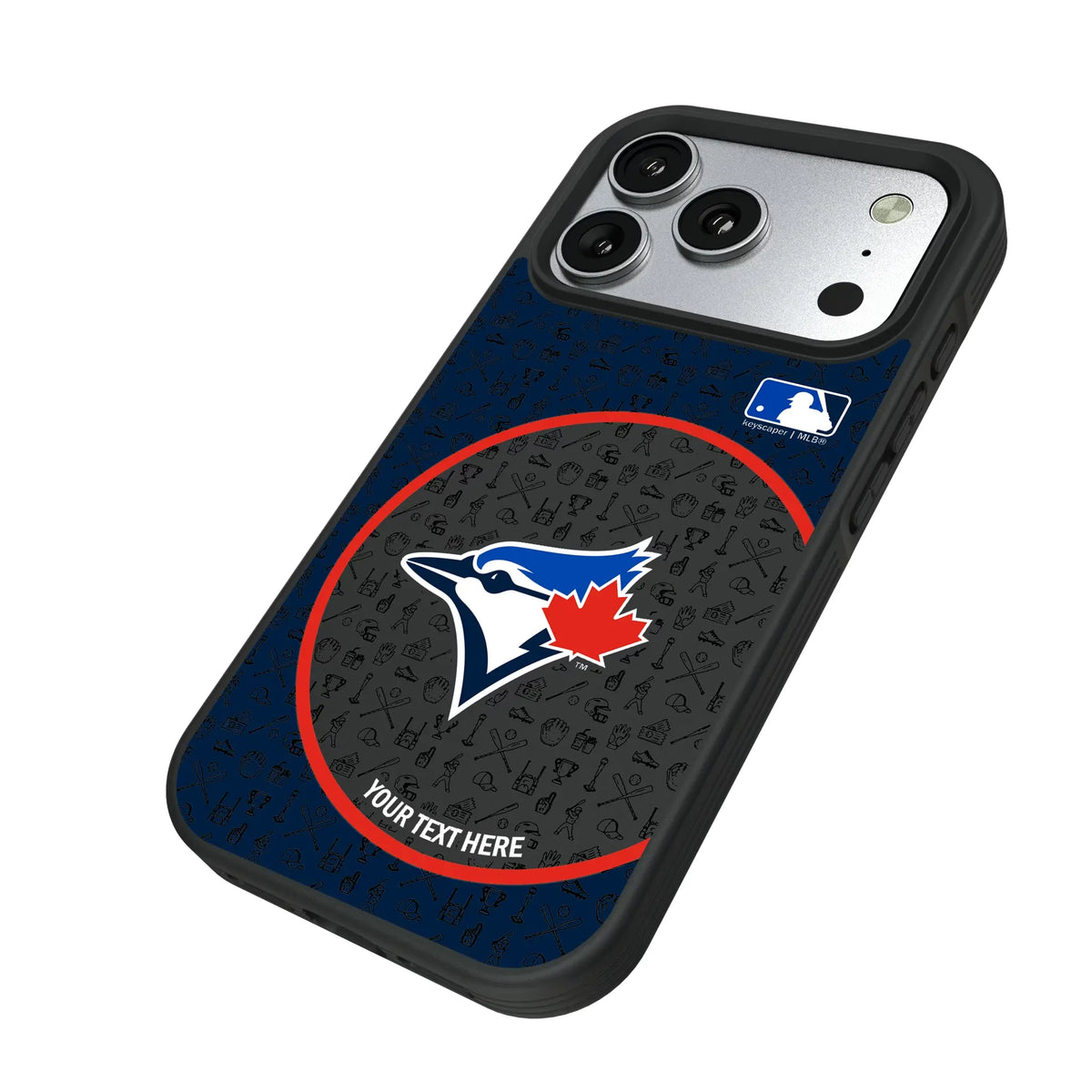 Toronto Blue Jays Personalized Circle iPhone Bump Phone Case for Apple iPhone - Isometric View#Device_iPhone 17 Pro