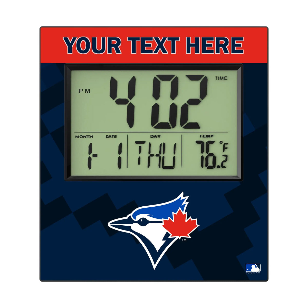 Toronto Blue Jays Personalized Color Block Wall Clock