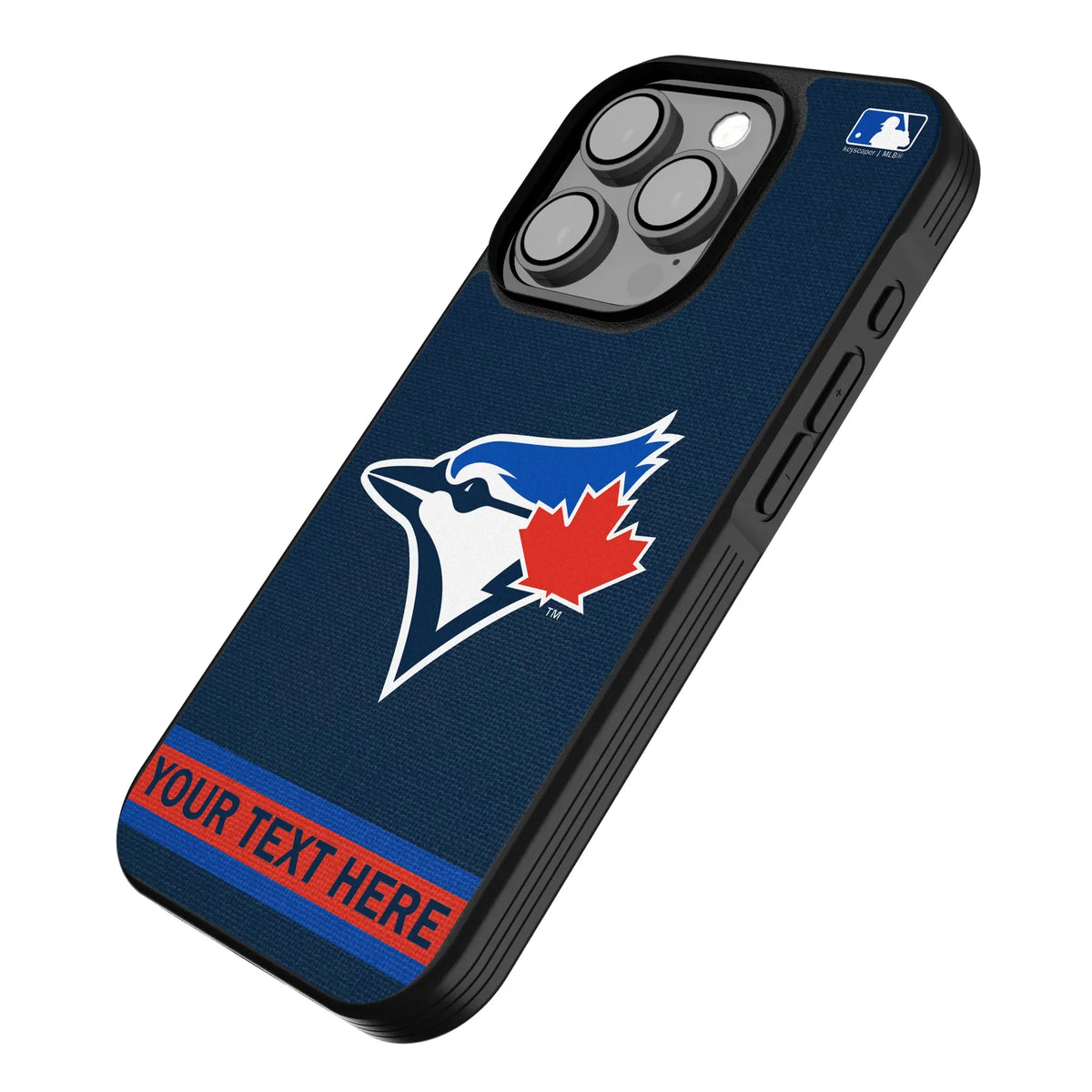 Toronto Blue Jays Personalized Stripe iPhone Bump Phone Case for Apple iPhone - Isometric View