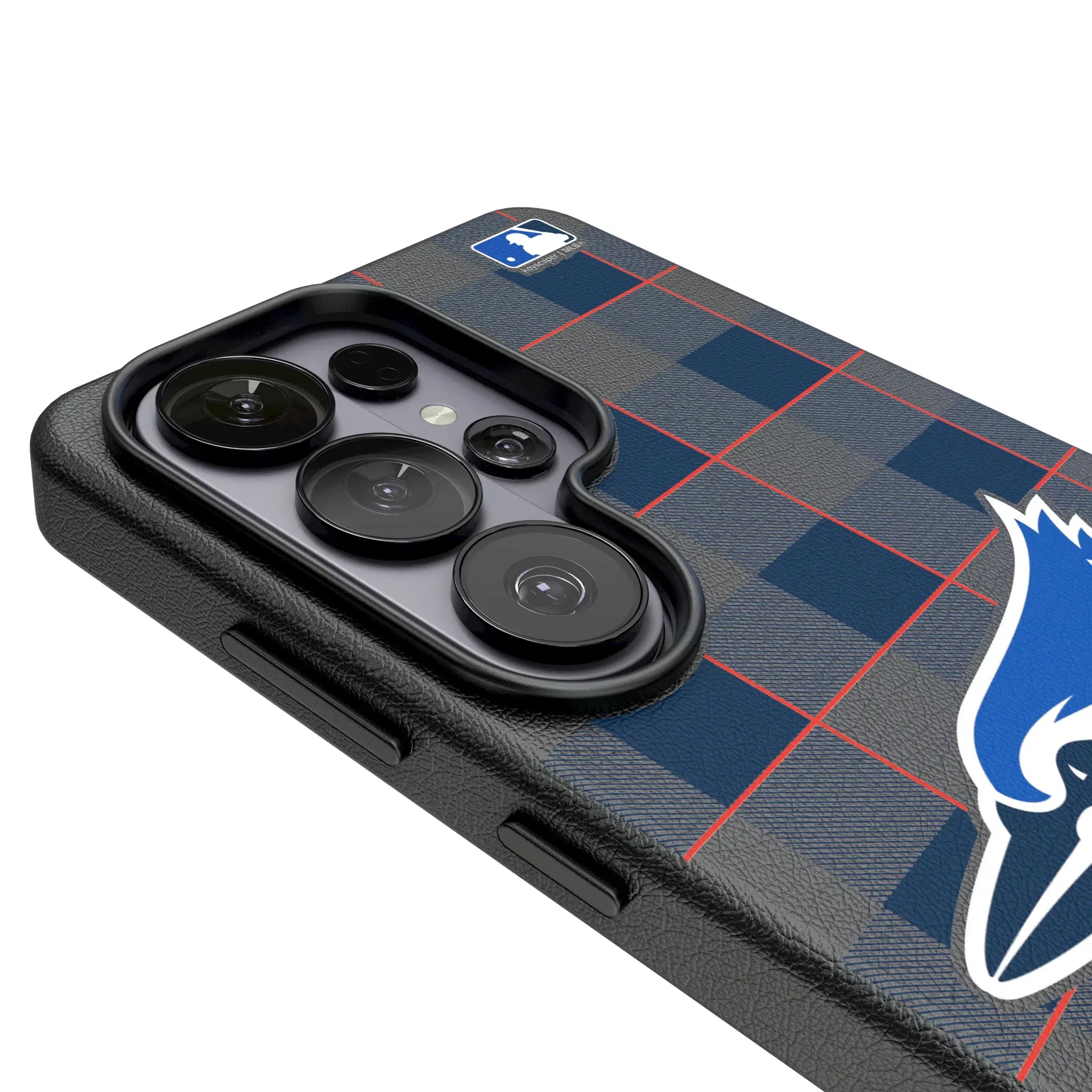 Toronto Blue Jays Plaid Galaxy MagSafe Compatible Phone Case for Samsung Galaxy - Detail#Device_Galaxy S26 Ultra