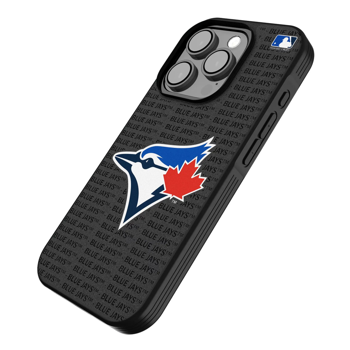 Toronto Blue Jays Text Backdrop iPhone Bump Phone Case for Apple iPhone - Isometric View