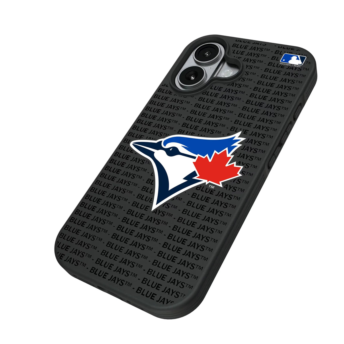 Toronto Blue Jays Text Backdrop iPhone Bump Phone Case for Apple iPhone - Isometric View#Device_iPhone 17