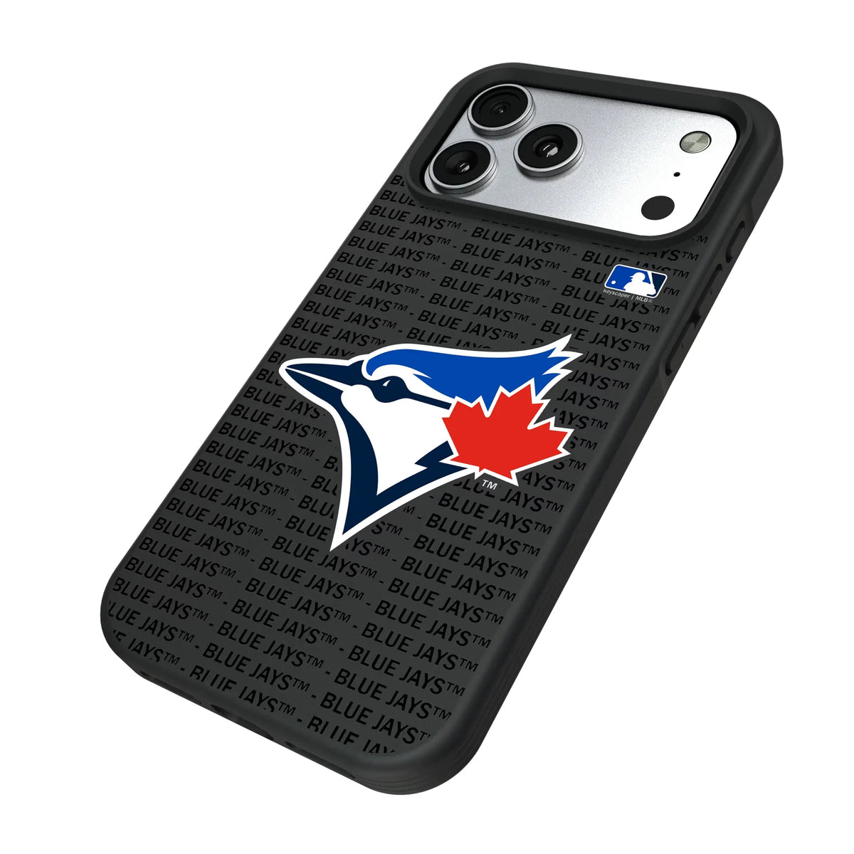 Toronto Blue Jays Text Backdrop iPhone Bump Phone Case for Apple iPhone - Isometric View#Device_iPhone 17 Pro Max