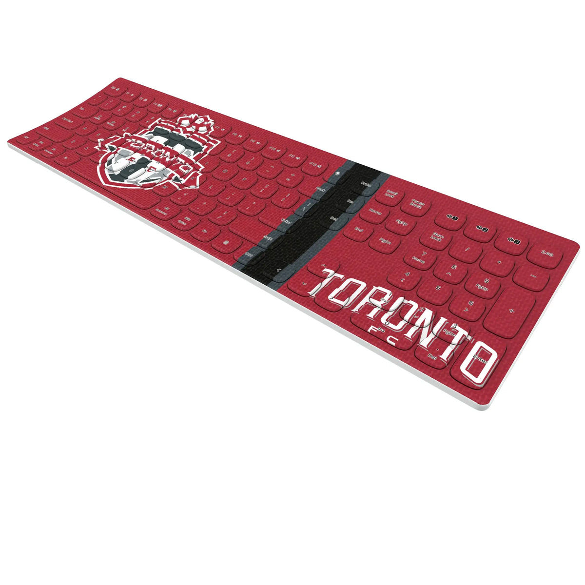 Toronto FC Stripe KKB605 Curved Wireless Keyboard - Isometric View