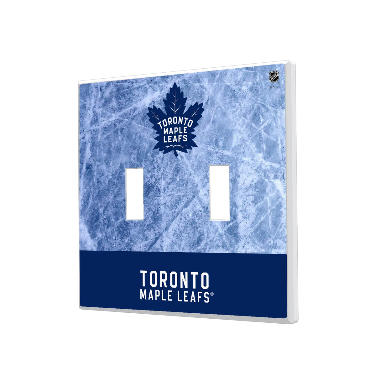 Toronto Maple Leafs Ice Wordmark Hidden-Screw Light Switch Plate#Style_Double Toggle