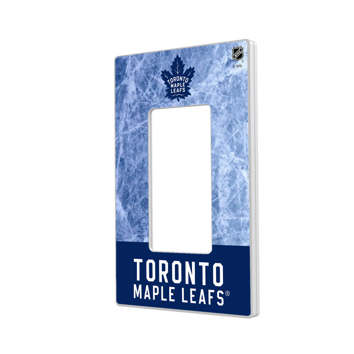 Toronto Maple Leafs Ice Wordmark Hidden-Screw Light Switch Plate#Style_Single Rocker