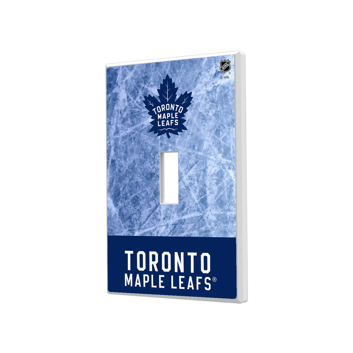 Toronto Maple Leafs Ice Wordmark Hidden-Screw Light Switch Plate#Style_Single Toggle