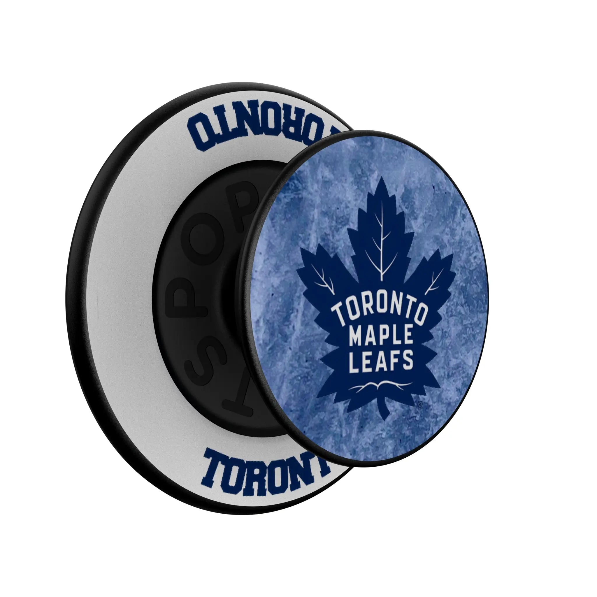 Toronto Maple Leafs Ice Wordmark Popsockets Round Magnetic - Isometric View