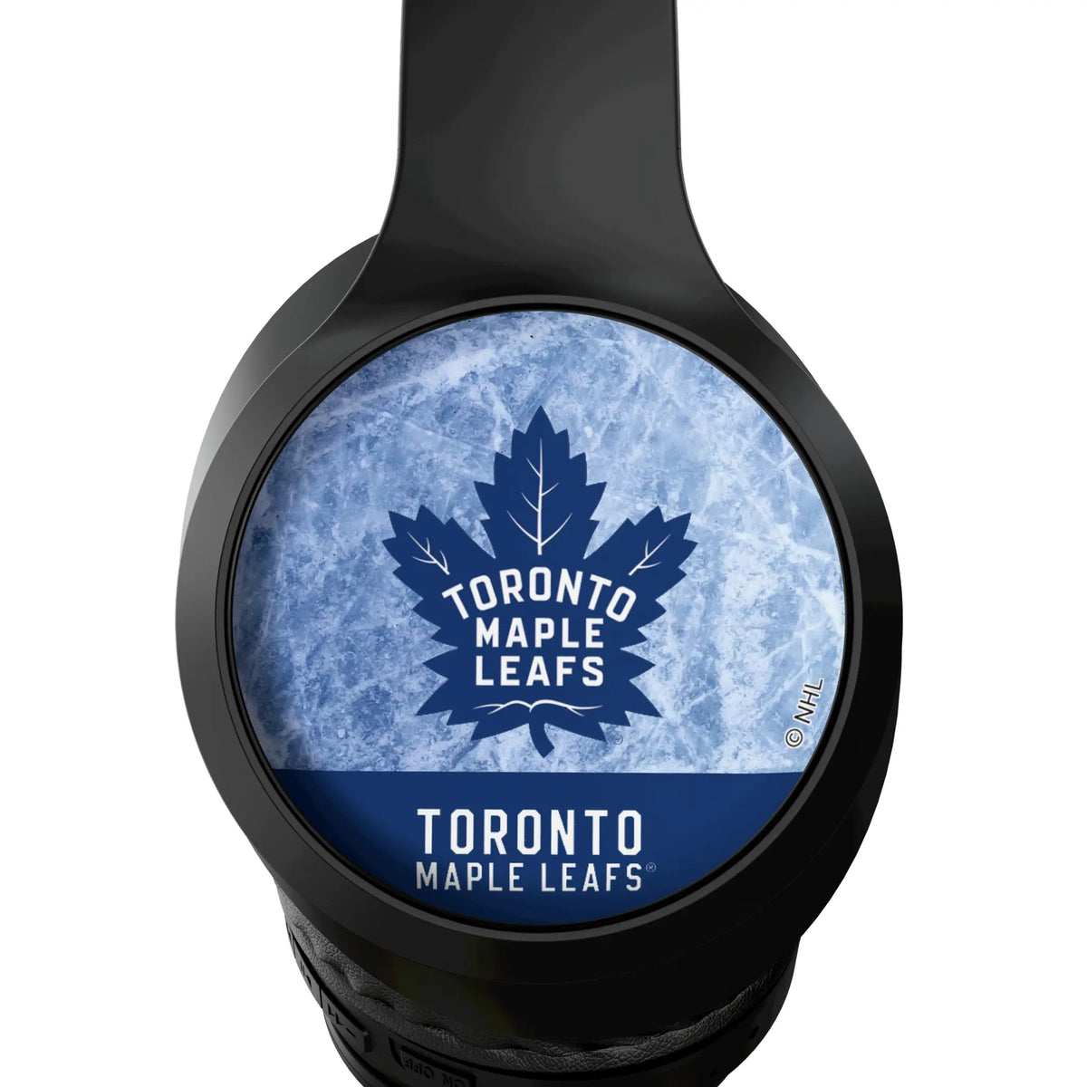 Toronto Maple Leafs Ice Wordmark Wireless Over-Ear Headphones With Case - Detail