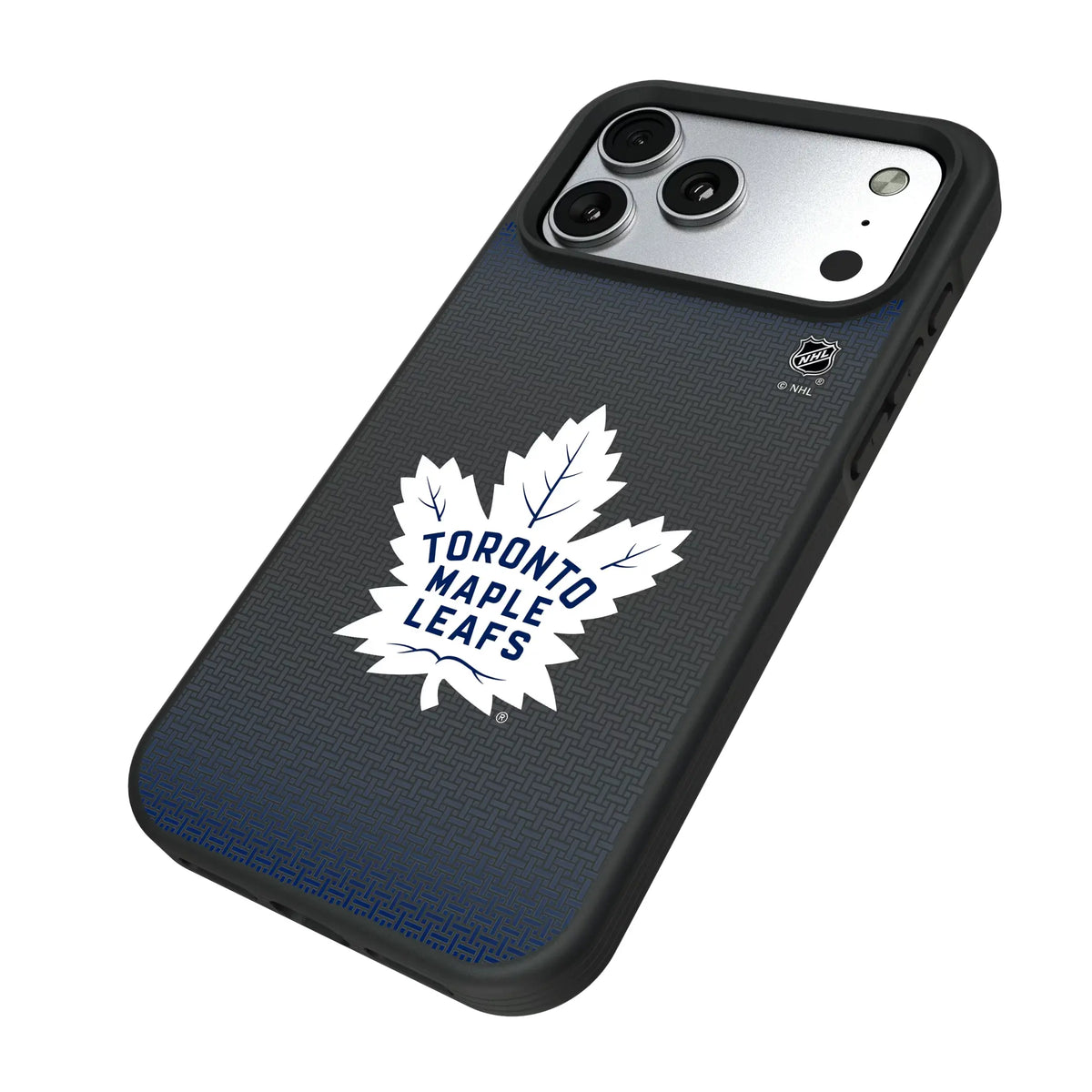 Toronto Maple Leafs Linen iPhone Bump Phone Case for Apple iPhone - Isometric View#Device_iPhone 17 Pro Max