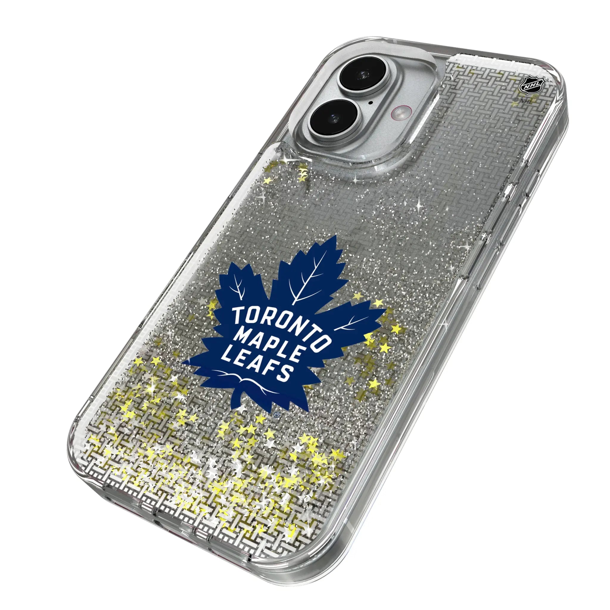 Toronto Maple Leafs Linen iPhone Glitter Phone Case for Apple iPhone - Isometric View