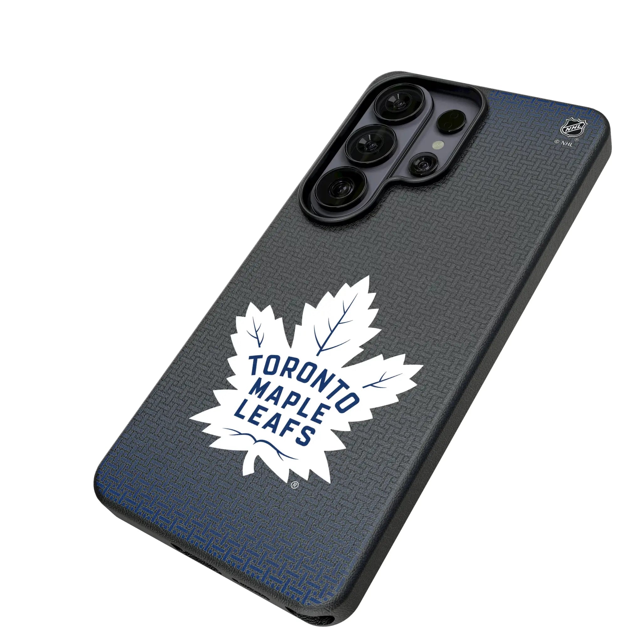 Toronto Maple Leafs Linen Galaxy MagSafe Compatible Phone Case for Samsung Galaxy - Isometric View#Device_Galaxy S26 Ultra
