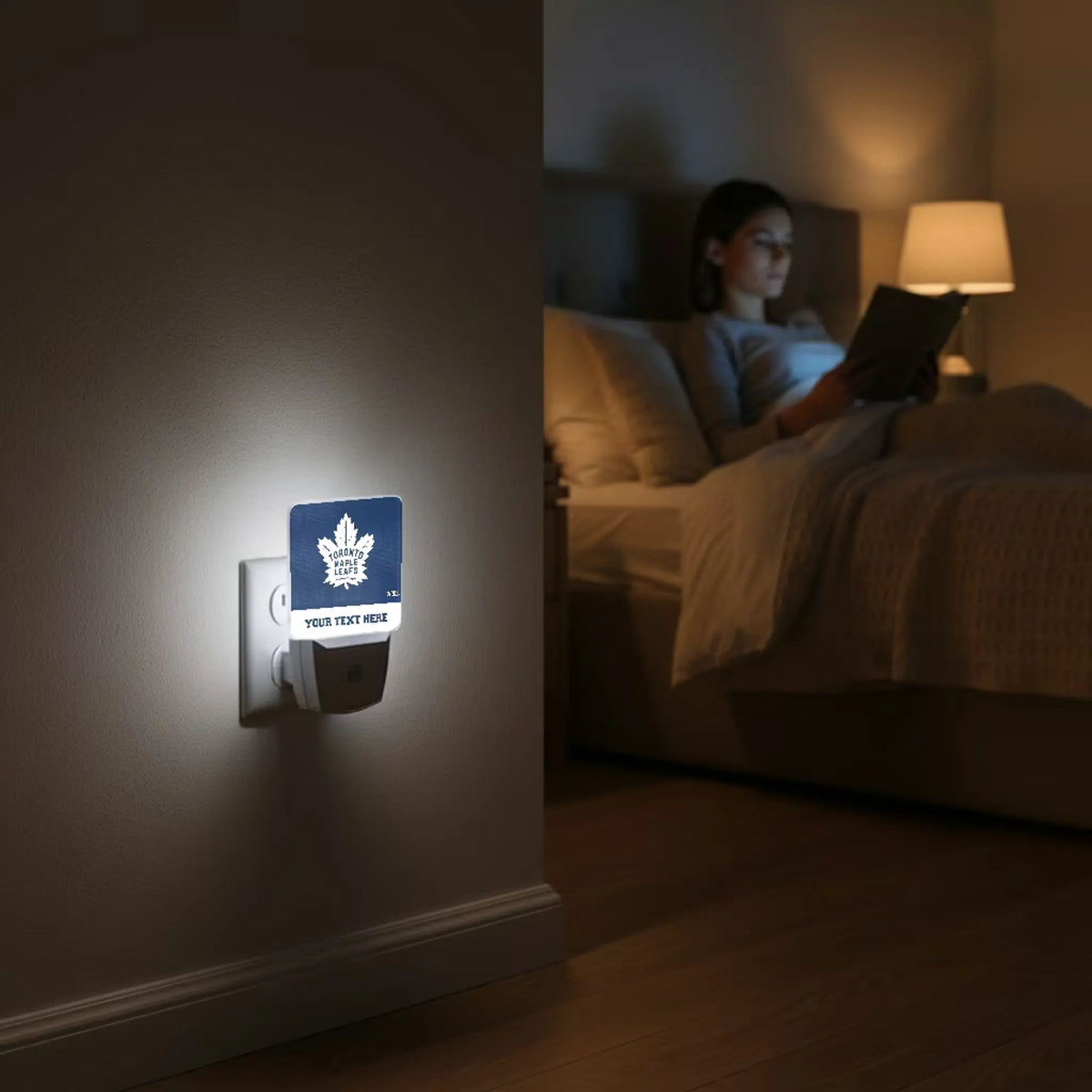 Toronto Maple Leafs Personalized Endzone Solid Night Light 2-Pack - Lifestyle