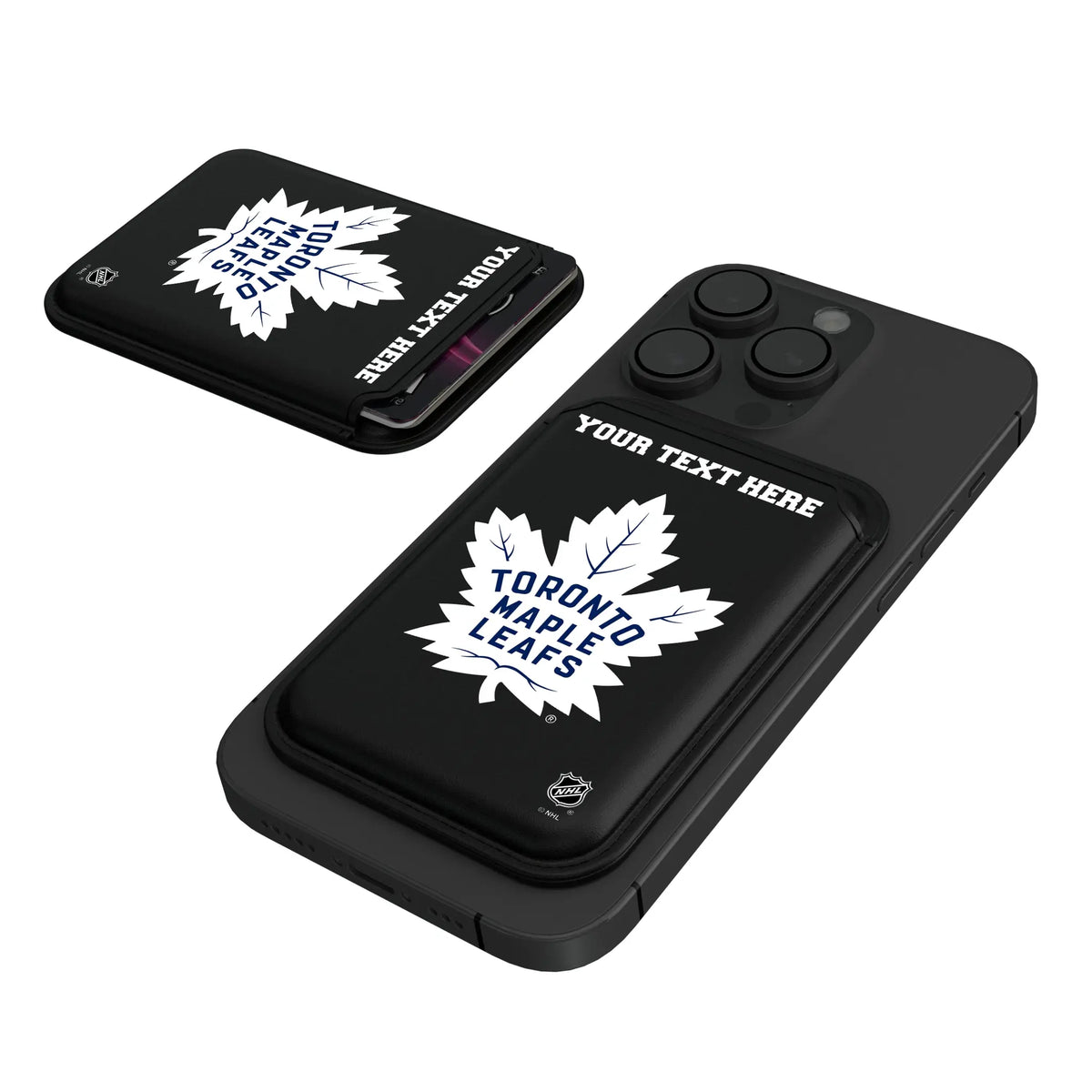 Toronto Maple Leafs Personalized Insignia Black Magnetic Credit Card Wallet