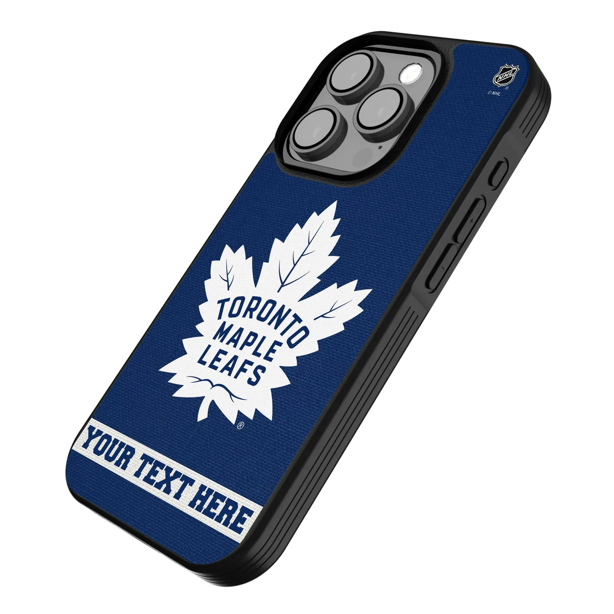 Toronto Maple Leafs Personalized Stripe iPhone Bump Phone Case for Apple iPhone - Isometric View