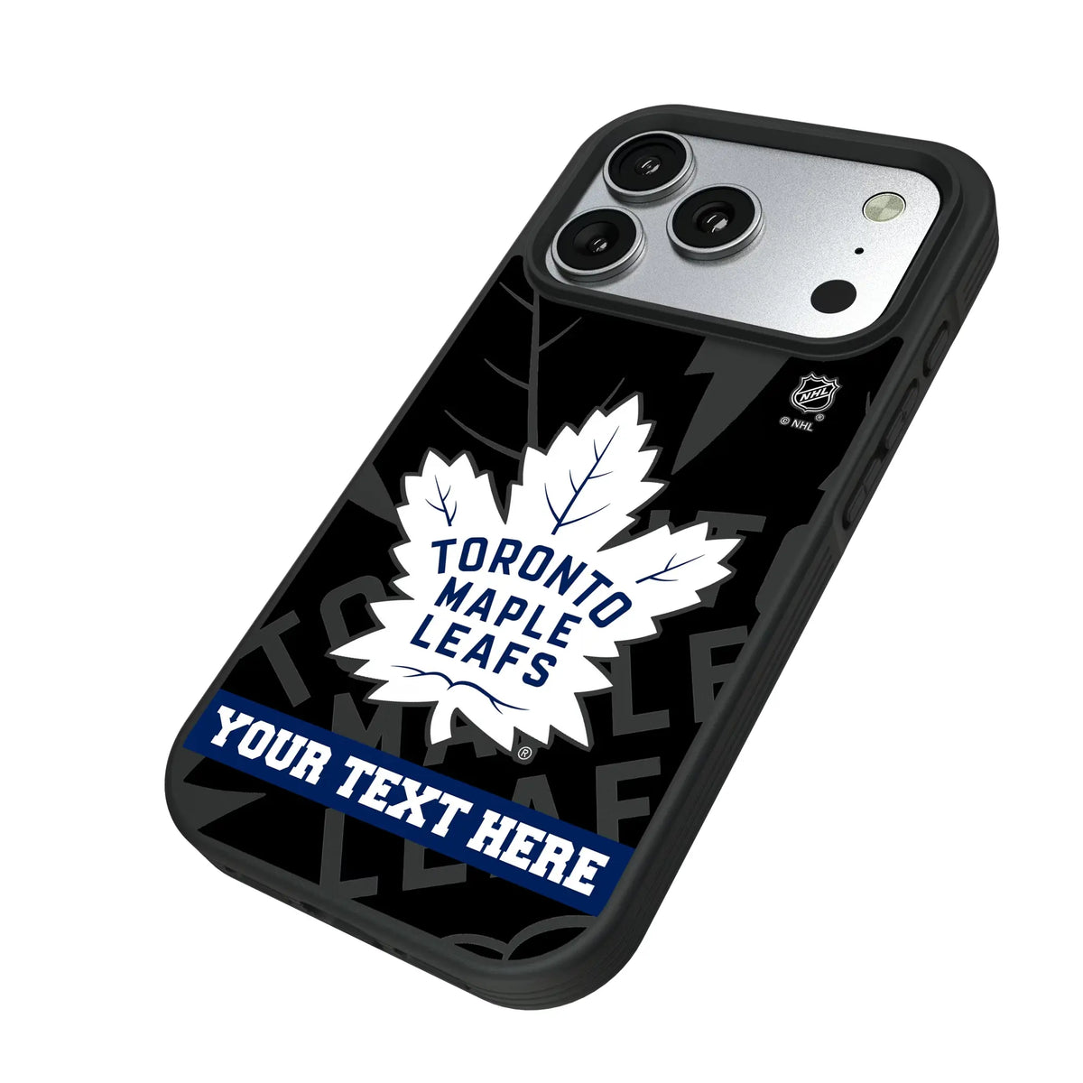 Toronto Maple Leafs Personalized Tilt iPhone Bump Phone Case for Apple iPhone - Isometric View#Device_iPhone 17 Pro