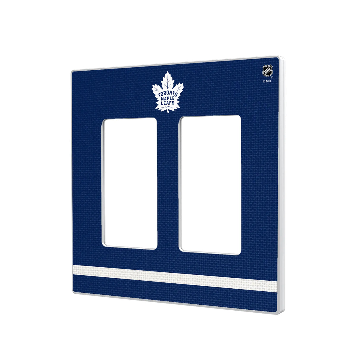 Toronto Maple Leafs Stripe Hidden-Screw Light Switch Plate#Style_Double Rocker