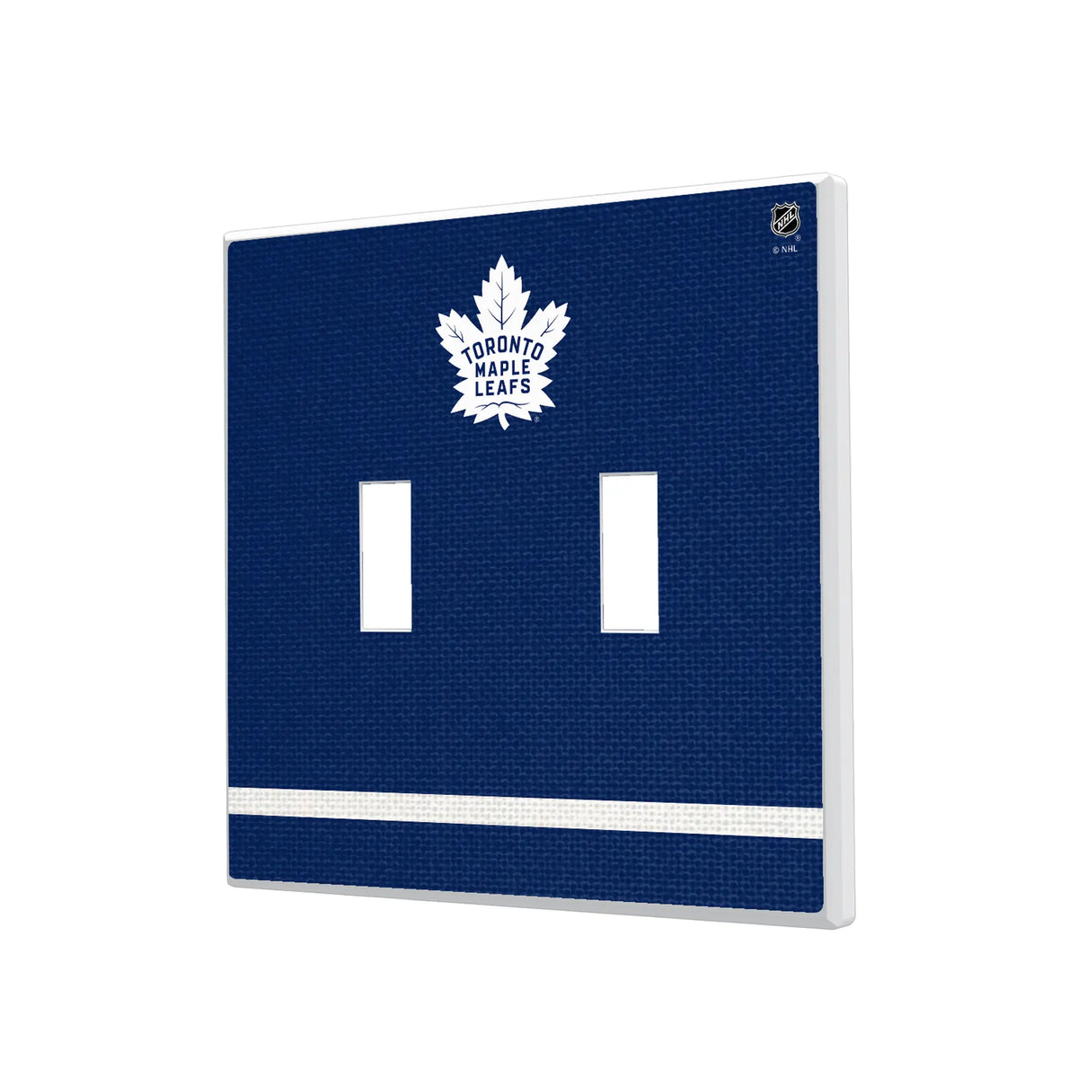 Toronto Maple Leafs Stripe Hidden-Screw Light Switch Plate#Style_Double Toggle