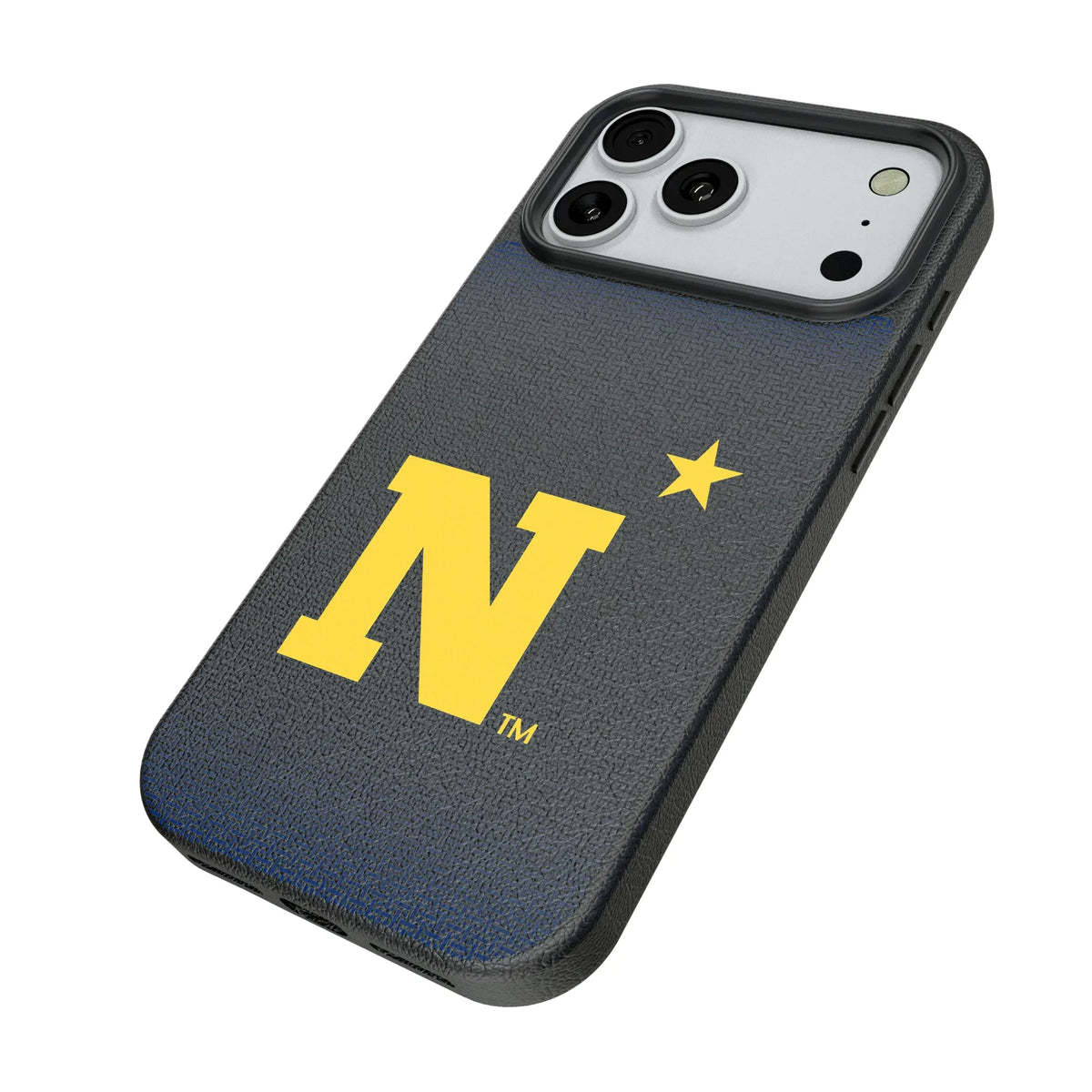 United State Naval Academy Midshipmen Linen iPhone MagSafe Compatible Phone Case for Apple iPhone - Isometric View#Device_iPhone 18 Pro Max