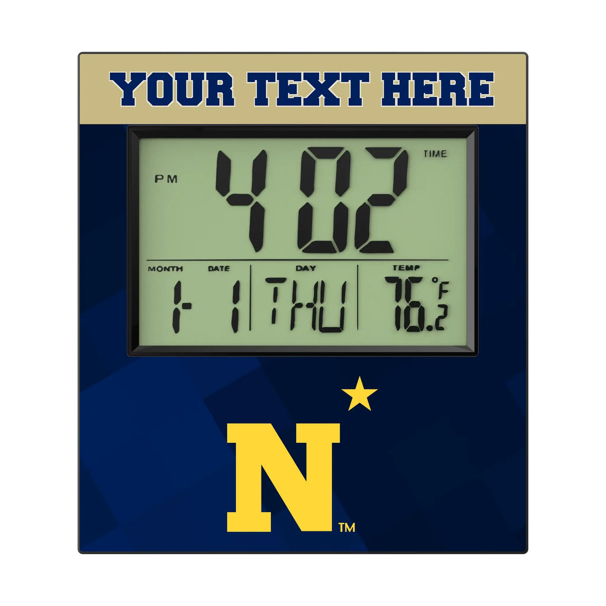 United State Naval Academy Midshipmen Personalized Color Block Wall Clock