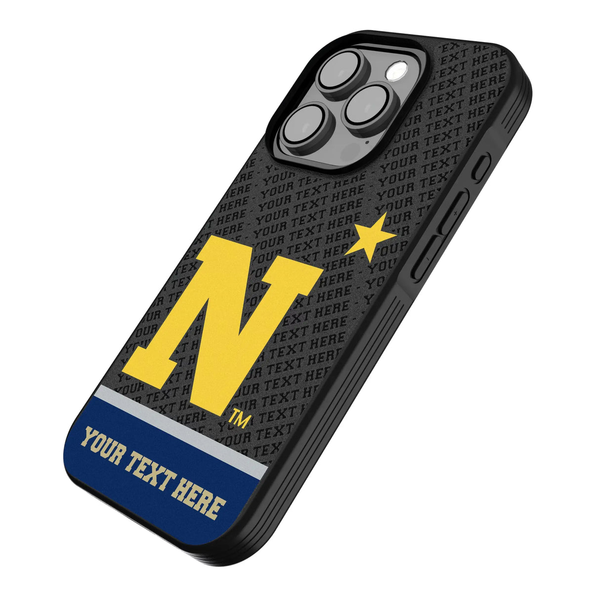 United State Naval Academy Midshipmen Personalized EndZone Plus iPhone Bump Phone Case for Apple iPhone - Isometric View